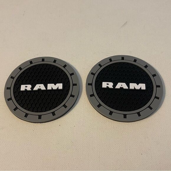 Dodge Ram car cup Coasters in black and gray. Set of 2 NWT - Picture 5 of 7